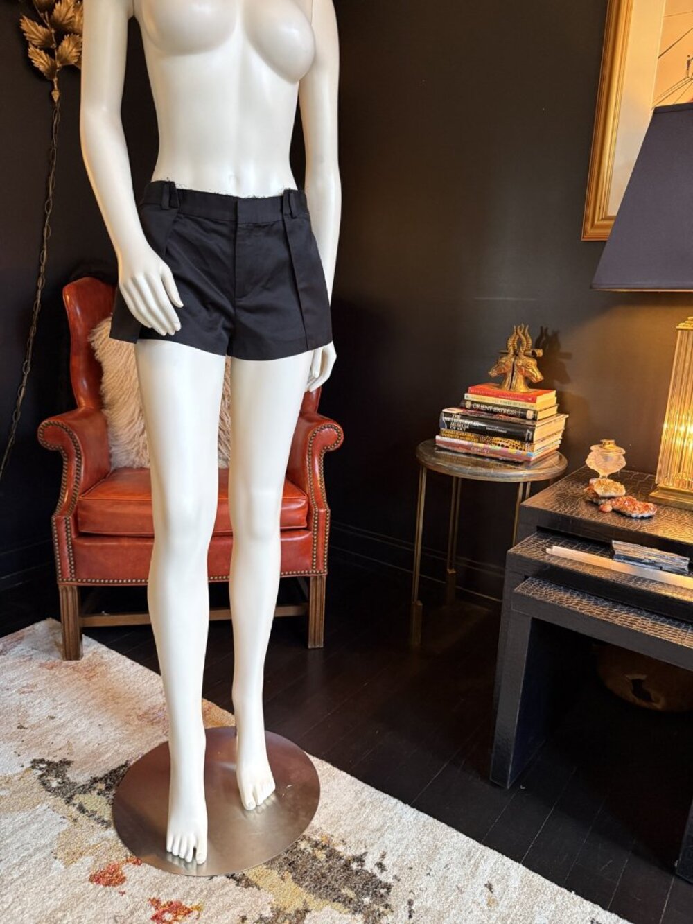 NWOT ZARA Black Tailored Satin Shorts Size XS